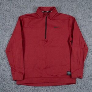 Nike Golf Sweater Mens Medium Red Quarter Zip Pullover Casual